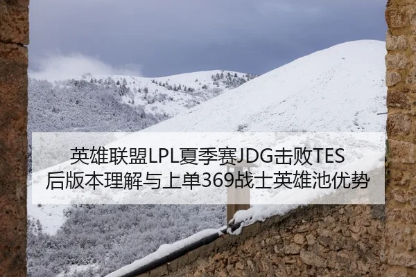英雄联盟LPL夏季赛JDG击败TES后版本理解与上单369战士英雄池优势